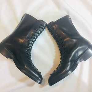 Givenchy Black Lace Up Boots Sz 35 NWOB